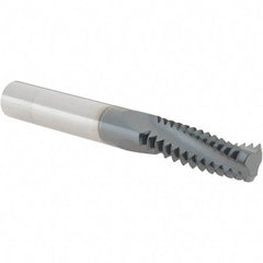 Iscar - UN, 0.39" Cutting Diam, 3 Flute, Solid Carbide Helical Flute Thread Mill - External Thread, 1.1" LOC, 3" OAL, 3/8" Shank Diam - Eagle Tool & Supply