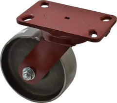 Hamilton - 6" Diam x 2" Wide x 7-3/4" OAH Top Plate Mount Swivel Caster - Forged Steel, 2,000 Lb Capacity, Roller Bearing, 4-1/2 x 6-1/2" Plate - Eagle Tool & Supply