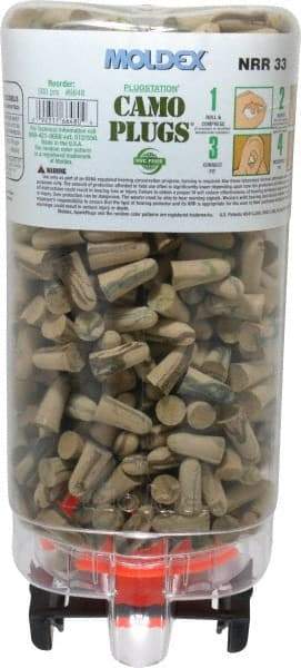 Moldex - One Touch Disposable Non-Refillable Earplug Dispenser with 33 dB Earplugs - Camouflage Earplugs, 500 Pairs, Includes Mounting Hardware - Eagle Tool & Supply