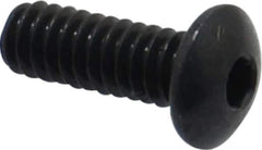 Camcar - #2-56 UNC Hex Socket Drive, Button Screw - Alloy Steel, Black Oxide Finish, Fully Threaded, 1/4" Length Under Head - Eagle Tool & Supply