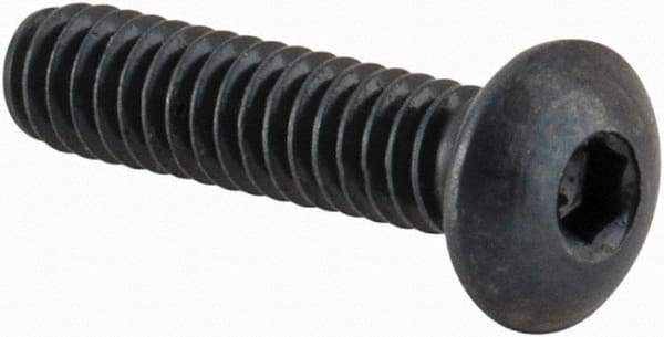 Camcar - #2-56 UNC Hex Socket Drive, Button Screw - Alloy Steel, Black Oxide Finish, Fully Threaded, 3/8" Length Under Head - Eagle Tool & Supply