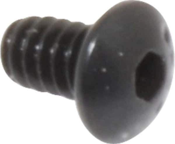 Camcar - #4-40 UNC Hex Socket Drive, Button Screw - Alloy Steel, Black Oxide Finish, Fully Threaded, 3/16" Length Under Head - Eagle Tool & Supply