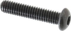 Made in USA - 5/16-18 UNC Hex Socket Drive, Button Screw - Alloy Steel, Black Oxide Finish, Fully Threaded, 1-1/2" Length Under Head - Eagle Tool & Supply
