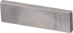Mitutoyo - 0.1" Rectangular Steel Gage Block - Accuracy Grade 0, Includes Certificate of Inspection - Eagle Tool & Supply