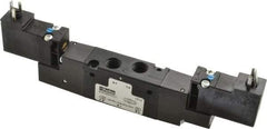 Parker - 4-Way Body Ported Stacking Solenoid Valve - 120 VAC, 0.6 CV Rate, 6.44" Long - Eagle Tool & Supply