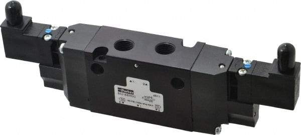 Parker - 4-Way Body Ported Stacking Solenoid Valve - 120 VAC, 1.4 CV Rate, 7.51" Long - Eagle Tool & Supply
