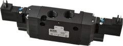 Parker - 4-Way Body Ported Stacking Solenoid Valve - 120 VAC, 1.4 CV Rate, 7.51" Long - Eagle Tool & Supply