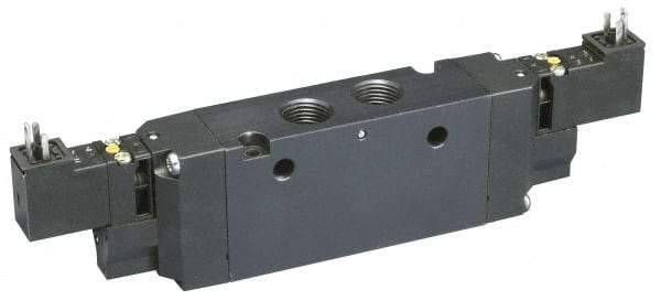 Parker - 4-Way Body Ported Stacking Solenoid Valve - 24 VDC, 2.7 CV Rate, 8.41" Long - Eagle Tool & Supply