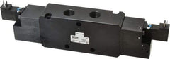 Parker - 4-Way Body Ported Stacking Solenoid Valve - 120 VAC, 5.7 CV Rate, 11.29" Long - Eagle Tool & Supply