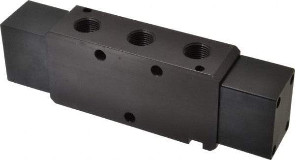 Parker - 4-Way Body Ported Stacking Solenoid Valve - 5.9 CV Rate, 8.62" Long - Eagle Tool & Supply