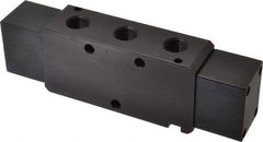 Parker - 4-Way Body Ported Stacking Solenoid Valve - 5.9 CV Rate, 8.62" Long - Eagle Tool & Supply