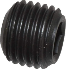 Holo-Krome - 7/16-20 UNF, 3/8" OAL, Cup Point Set Screw - Grade 8 Alloy Steel, 7/32" Key - Eagle Tool & Supply