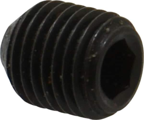 Holo-Krome - 7/16-20 UNF, 1/2" OAL, Cup Point Set Screw - Grade 8 Alloy Steel, 7/32" Key - Eagle Tool & Supply