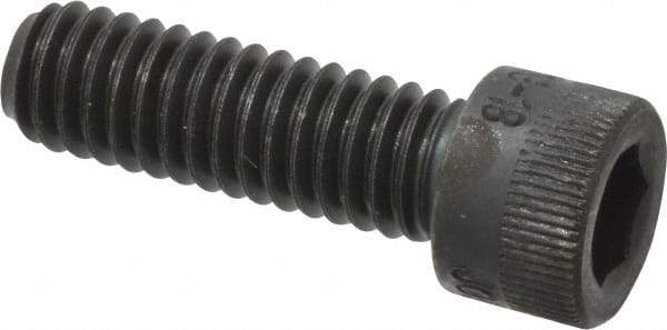 Made in USA - 5/16-18 UNC Hex Socket Drive, Socket Cap Screw - Alloy Steel, Black Oxide Finish, Fully Threaded, 1" Length Under Head - Eagle Tool & Supply