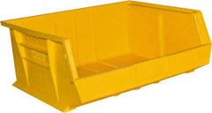 Durham - 14-5/8" Deep, Yellow Plastic Hang and Stack Bins - 7" High x 16-3/4" Wide x 14-5/8" Long - Eagle Tool & Supply