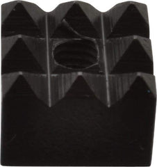 Fairlane - 1/2" Square, 10-32 Thread, 3/8" High, Coarse Tooth Grade, Diamond Serration, High Speed Steel, Square Positioning Gripper - 0.03 x 45A° Chamfer, Black Oxide Finish - Eagle Tool & Supply