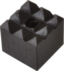 Fairlane - 1/2" Square, 10-32 Thread, 1/2" High, Coarse Tooth Grade, Diamond Serration, High Speed Steel, Square Positioning Gripper - 0.03 x 45A° Chamfer, Black Oxide Finish - Eagle Tool & Supply