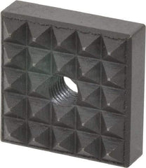 Fairlane - 1" Square, 1/4-28 Thread, 3/8" High, Coarse Tooth Grade, Diamond Serration, High Speed Steel, Square Positioning Gripper - 0.03 x 45A° Chamfer, Black Oxide Finish - Eagle Tool & Supply