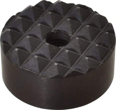 Fairlane - 1/4-28 Thread, 1" Diam, 1/2" High, Threaded, Coarse Tooth Grade Diamond Serration Tooth Pattern, High Speed Steel, Round Positioning Gripper - 3/16" Flat Width, Black Oxide Coated - Eagle Tool & Supply