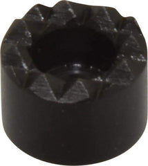 Fairlane - 1/2" Diam, 3/8" High, No. 8 C Bore SHCS, Counterbored, Fine Tooth Grade Diamond Serration Tooth Pattern, High Speed Steel, Round Positioning Gripper - Black Oxide Coated - Eagle Tool & Supply