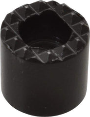 Fairlane - 1/2" Diam, 1/2" High, No. 8 C Bore SHCS, Counterbored, Extra Fine Tooth Grade Diamond Serration Tooth Pattern, High Speed Steel, Round Positioning Gripper - Black Oxide Coated - Eagle Tool & Supply