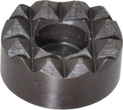 Fairlane - 3/4" Diam, 3/8" High, No. 10 C Bore SHCS, Counterbored, Coarse Tooth Grade Diamond Serration Tooth Pattern, High Speed Steel, Round Positioning Gripper - Black Oxide Coated - Eagle Tool & Supply