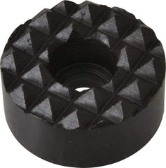 Fairlane - 1" Diam, 1/2" High, 1/4 C Bore SHCS, Counterbored, Coarse Tooth Grade Diamond Serration Tooth Pattern, High Speed Steel, Round Positioning Gripper - Black Oxide Coated - Eagle Tool & Supply