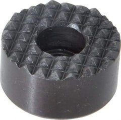Fairlane - 1" Diam, 1/2" High, 1/4 C Bore SHCS, Counterbored, Fine Tooth Grade Diamond Serration Tooth Pattern, High Speed Steel, Round Positioning Gripper - Black Oxide Coated - Eagle Tool & Supply