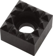 Fairlane - 1/2" Square, 3/8" High, #10 C Bore SHCS Size, Fine Tooth Grade, Diamond Serration, High Speed Steel, Square Positioning Gripper - 0.03 x 45A° Chamfer, 1/4" Counterbore Depth, Black Oxide Finish - Eagle Tool & Supply
