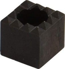 Fairlane - 1/2" Square, 1/2" High, #10 C Bore SHCS Size, Fine Tooth Grade, Diamond Serration, High Speed Steel, Square Positioning Gripper - 0.03 x 45A° Chamfer, 1/4" Counterbore Depth, Black Oxide Finish - Eagle Tool & Supply
