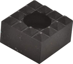 Fairlane - 3/4" Square, 1/2" High, 1/4 C Bore SHCS Size, Coarse Tooth Grade, Diamond Serration, High Speed Steel, Square Positioning Gripper - 0.03 x 45A° Chamfer, 5/16" Counterbore Depth, Black Oxide Finish - Eagle Tool & Supply
