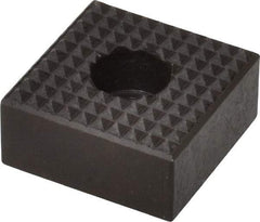 Fairlane - 1" Square, 1/2" High, 1/4 C Bore SHCS Size, Extra Fine Tooth Grade, Diamond Serration, High Speed Steel, Square Positioning Gripper - 0.03 x 45A° Chamfer, 5/16" Counterbore Depth, Black Oxide Finish - Eagle Tool & Supply