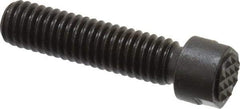 Fairlane - Serrated Tooth, 3/8-16, 1/8" Internal Hex, 1-1/2" Shank Length, 1-1/2" Thread Length, Black Oxide Finish, Round Head, Adjustable Positioning Gripper - 3/8" Pad Diam, 1/2" Hex, 0.15" Head Height, Extra Fine Tooth Grade - Eagle Tool & Supply