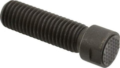 Fairlane - Serrated Tooth, 5/8-11, 1/4" Internal Hex, 2" Shank Length, 2" Thread Length, Black Oxide Finish, Round Head, Adjustable Positioning Gripper - 5/8" Pad Diam, 3/4" Hex, 1/4" Head Height, Extra Fine Tooth Grade - Eagle Tool & Supply