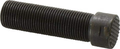 Fairlane - Serrated Tooth, 3/4-16, 5/16" Internal Hex, 2-1/2" Shank Length, 2-1/2" Thread Length, Black Oxide Finish, Round Head, Adjustable Positioning Gripper - 3/4" Pad Diam, 7/8" Hex, 1/4" Head Height, Extra Fine Tooth Grade - Eagle Tool & Supply