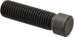 Fairlane - Serrated Tooth, 3/4-10, 5/16" Internal Hex, 2-1/2" Shank Length, 2-1/2" Thread Length, Black Oxide Finish, Round Head, Adjustable Positioning Gripper - 3/4" Pad Diam, 7/8" Hex, 1/4" Head Height, Extra Fine Tooth Grade - Eagle Tool & Supply