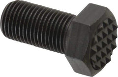 Fairlane - Serrated Tooth, 1/2-20, 1" Shank Length, 1" Thread Length, Black Oxide Finish, Hex Head, Adjustable Positioning Gripper - 5/8" Pad Diam, 3/4" Hex, 23/64" Head Height, Fine Tooth Grade - Eagle Tool & Supply