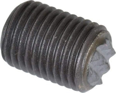 Fairlane - Serrated Tooth, 3/8-24, 3/16" Internal Hex, 1/2" Thread Length, Black Oxide Finish, Fully Threaded, Adjustable Positioning Gripper - 1/4" Pad Diam, Extra Fine Tooth Grade - Eagle Tool & Supply