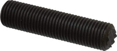 Fairlane - Serrated Tooth, 3/8-24, 3/16" Internal Hex, 1-1/2" Thread Length, Black Oxide Finish, Fully Threaded, Adjustable Positioning Gripper - 1/4" Pad Diam, Extra Fine Tooth Grade - Eagle Tool & Supply