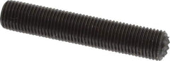 Fairlane - Serrated Tooth, 3/8-24, 3/16" Internal Hex, 2" Thread Length, Black Oxide Finish, Fully Threaded, Adjustable Positioning Gripper - 1/4" Pad Diam, Extra Fine Tooth Grade - Eagle Tool & Supply