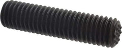 Fairlane - Serrated Tooth, 1/2-13, 1/4" Internal Hex, 2" Thread Length, Black Oxide Finish, Fully Threaded, Adjustable Positioning Gripper - 3/8" Pad Diam, Extra Fine Tooth Grade - Eagle Tool & Supply