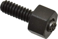 Fairlane - 10-24, 1/2" Thread Length, 5/32" Ball Diam, Serrated Ball Pad Surface, Alloy Steel, Black Oxide, Hex Head, Swivel Action Gripper Assemblies - 5/16" Head Height, 3/8" Hex, 5/32" Contact Diam, High Speed Steel Ball - Eagle Tool & Supply