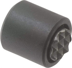 Fairlane - 10-32, 5/32" Thread Length, 5/16" Ball Diam, Serrated Ball Pad Surface, Alloy Steel, Black Oxide, Base, Swivel Action Gripper Assemblies - 1/2" Diam, 5/32" Deep Thread, 5/16" Contact Diam, 9/16" Overall Height, High Speed Steel Ball - Eagle Tool & Supply