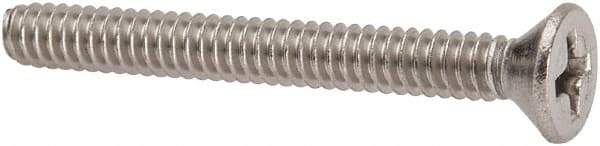 Value Collection - #6-32 UNC, 1-1/4" OAL Phillips Drive Machine Screw - Flat Head, Grade 316 Stainless Steel, Uncoated, Without Washer - Eagle Tool & Supply