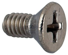 Value Collection - #8-32 UNC, 3/8" OAL Phillips Drive Machine Screw - Flat Head, Grade 316 Stainless Steel, Uncoated, Without Washer - Eagle Tool & Supply