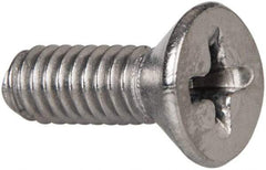 Value Collection - #8-32 UNC, 1/2" OAL Phillips Drive Machine Screw - Flat Head, Grade 316 Stainless Steel, Uncoated, Without Washer - Eagle Tool & Supply