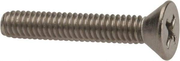 Value Collection - #8-32 UNC, 1" OAL Phillips Drive Machine Screw - Flat Head, Grade 316 Stainless Steel, Uncoated, Without Washer - Eagle Tool & Supply