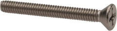 Value Collection - #8-32 UNC, 1-1/2" OAL Phillips Drive Machine Screw - Flat Head, Grade 316 Stainless Steel, Uncoated, Without Washer - Eagle Tool & Supply