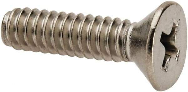 Value Collection - #10-24 UNC, 3/4" OAL Phillips Drive Machine Screw - Flat Head, Grade 316 Stainless Steel, Uncoated, Without Washer - Eagle Tool & Supply