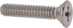Value Collection - #10-24 UNC, 1" OAL Phillips Drive Machine Screw - Flat Head, Grade 316 Stainless Steel, Uncoated, Without Washer - Eagle Tool & Supply